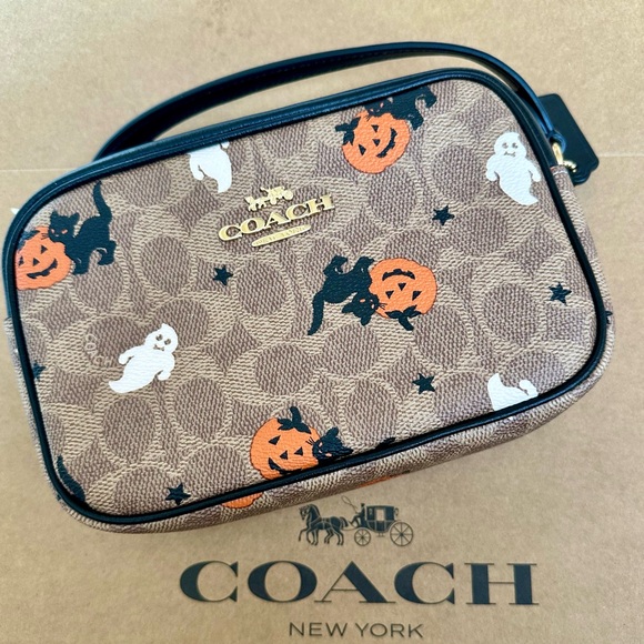 NWT ❤️ LAST ONE ❤️ Coach Mini Jamie Camera Bag Signature Canvas Halloween CW432 - Picture 10 of 15